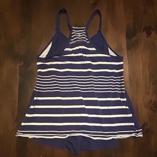 Free People Movement Hot Shot Romper Small Blue Striped Racerback Pocket Coastal - Image 4