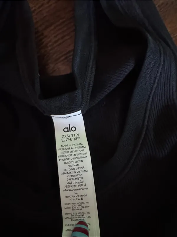 ALO Yoga Black Ribbed Tank Top - Image 2