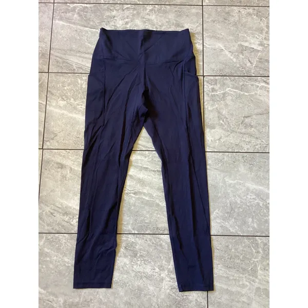 Quince NWOT Ultra-Soft High-Rise Navy Blue Leggings with Pockets Womens Large - Image 4