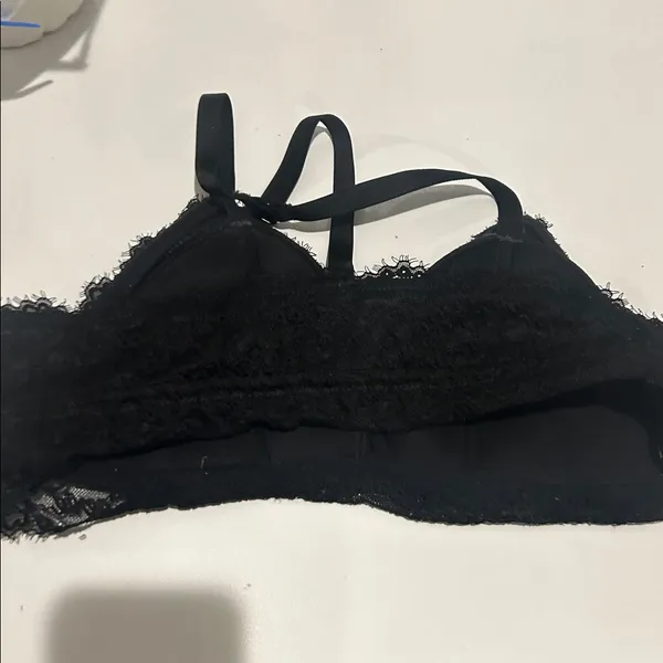 Aerie black lace adjustable bralette dark romantic witchy size XL light padding - Image 7