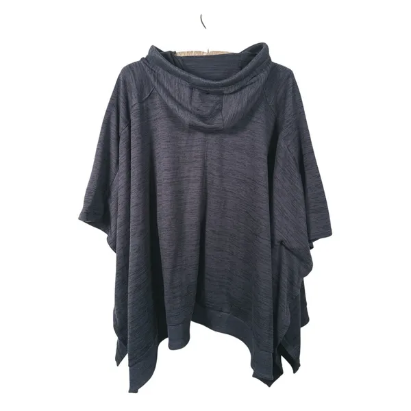 Athleta Blissful Poncho Hoodie Pullover S/M Gray Athleisure Lounge Casual Lagen - Image 3