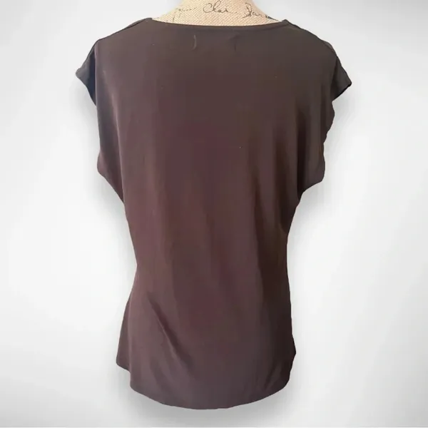 MICHAEL MICHAEL KORS Women's Chocolate Brown Sleeveless V-Neck Top LG | EUC‎ - Image 2