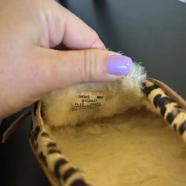 Sperry angelfish leopard Sherpa lined moccasin loafers 8 - Image 9