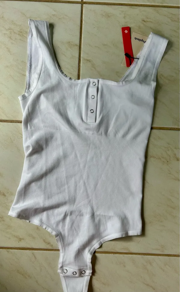 Popilush Amazon Deep V-Neck Modal Slip Thong Shapewear Bodysuit - Image 6