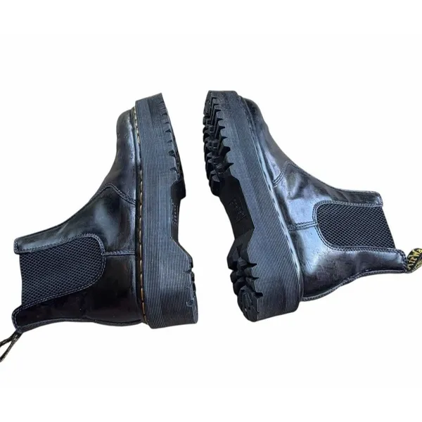 Dr Martens Black Vegan Leather 2976 Quad Chelsea Platform Jadon Chunky Boot - Image 4