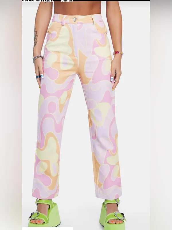 Dolls Kill Peppermayo Keep Your Heart Psychedelic Pants US Size 4 NWT - Image 2