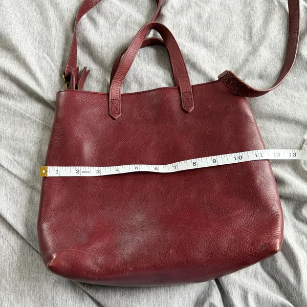 Madewell The Transport Crossbody in Dark Cabernet Leather Zip Closure Preppy - Image 12