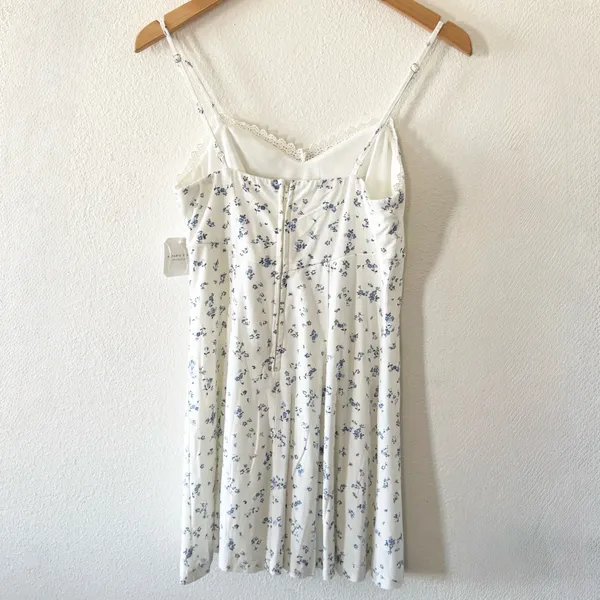 Altar'd State Claudia White Floral Linen Mini Dress - Image 5