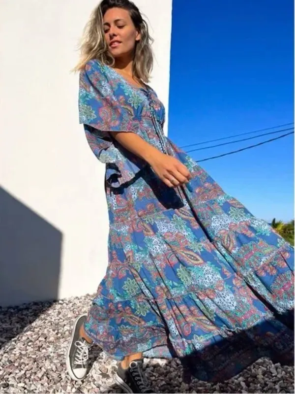 Anthropologie Boemo Bohemian Floral Maxi Dress - Lightweight Summer Dress as:L - Image 3