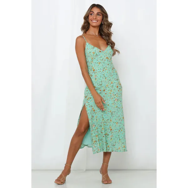 Hello Molly California Dreaming Green Midi Dress - Image 2