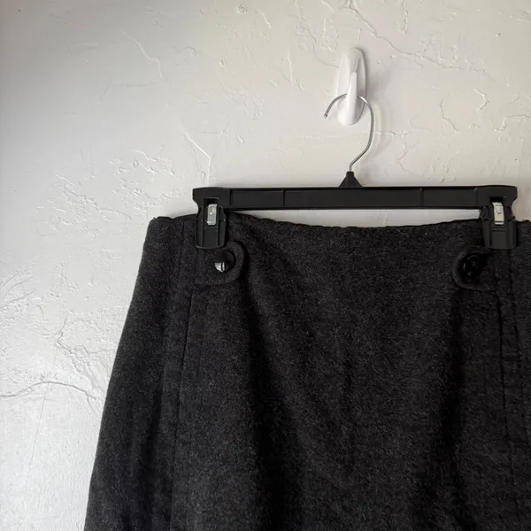 J. Crew‎ Charcoal Gray Wool Blend A-Line Mini Skirt Size 2 Academia Twee Preppy - Image 2