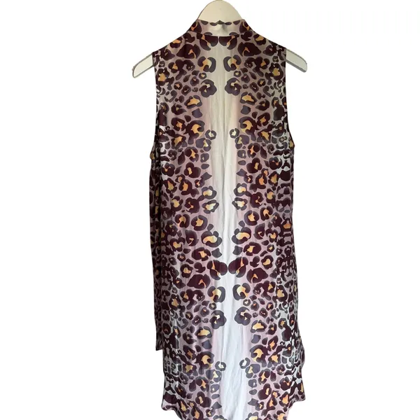 Mara Hoffman Leopard Print Sleeveless Button Front Tunic Top Small 100% Rayon - Image 6