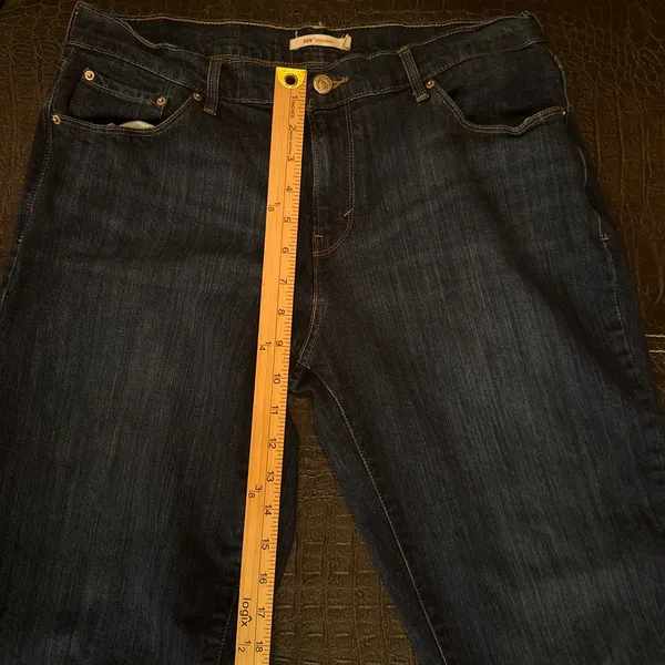 LEVIS 505 Jean Womens Sz 12 Straight Leg Mid Rise Dark Wash Stretch Denim 31x32 - Image 3