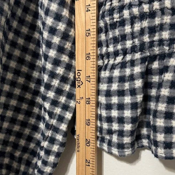 Madewell Sophia Top Size Small in Textured Windowpane Gingham Blouse - Image 7