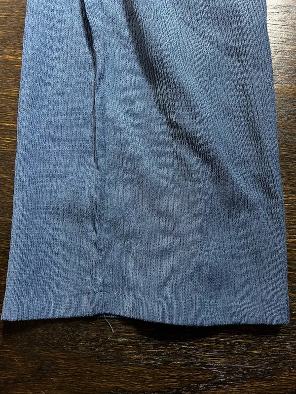 NWT Cider Blue Tie Shoulder Plunge Neck High Waist Wide Leg Jumpsuit Medium - Image 6