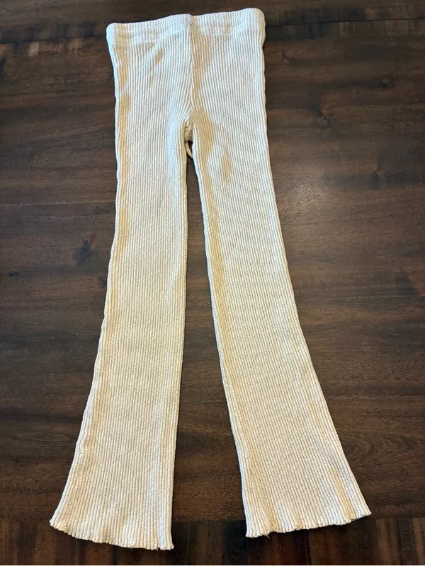Billabong Soft Pants Women’s Small Yellow Ribbed Flare Sweater Pants - Image 3