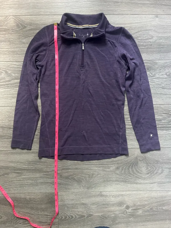Smartwool Purple 100% Merino Wool Long Sleeve Quarter Zip Outdoor Hiking Top S - Image 8