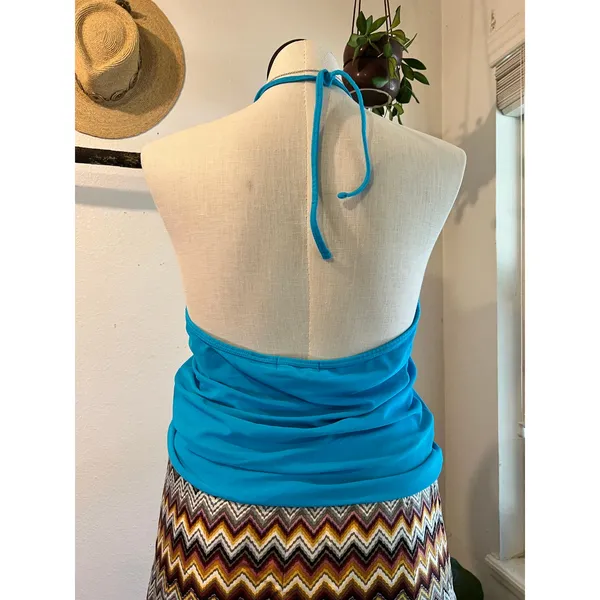 Y2K Deb Teal Blue Halter Tank Top Size Large to XL - Image 5