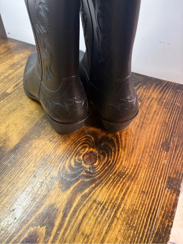 No boundaries black cowgirl rubber/rain boots size 7 - Image 8