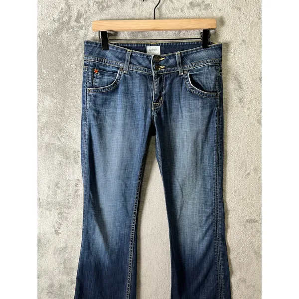 Hudson Signature Bootcut Jeans Sz 28 Low‎ Rise Medium Wash Flap Pocket Denim Y2K - Image 3