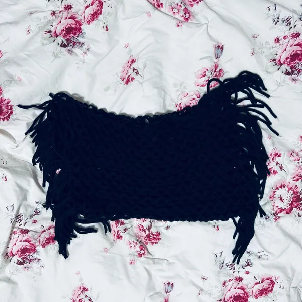 Black Knit Infinity Scarf - Image 2