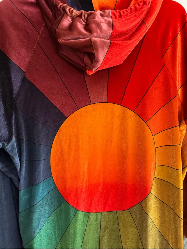 Aviator Nation rare rainbow sunburst full zip jacket medium - Image 8