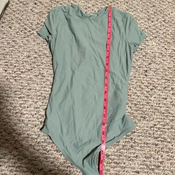 Abercrombie & Fitch Seamless Bodysuit Double Layer Moss Green High Neck-Size XS - Image 6