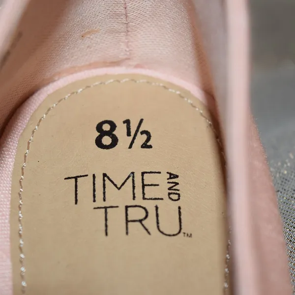 Time & Tru Pale Pink Ballerina Flat Slippers, Size 8.5 - Image 9