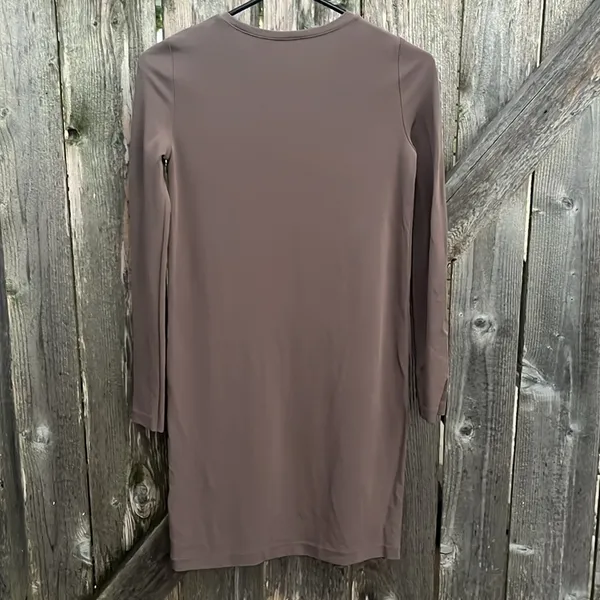 NWOT Aritzia Wilfred Metonymie Taupe Long Sleeve Dress Generous Size XXS - Image 8