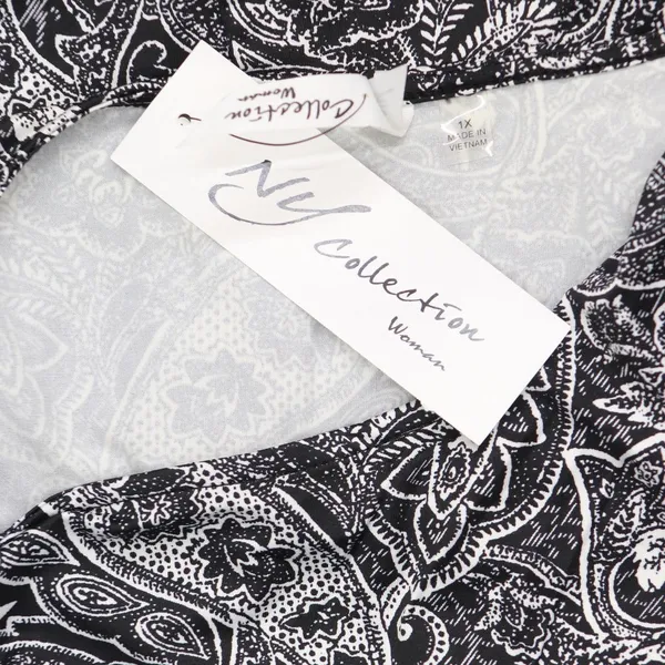 NWT NY Collection Size Elbow Sleeve Side Pleat Dress Night Historic Black 1X - Image 6