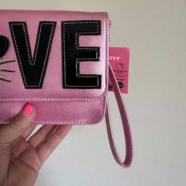 Hello Kitty 2012 Metallic Pink Rhinestone Clutch NEW - Image 6