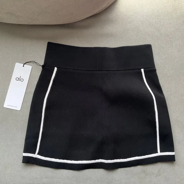 Alo Yoga Ribbed Sweater Knit Highline Mini Skirt S - Image 6