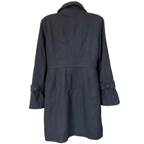 A Pea in the Pod Maternity‎ Pea Coat Sz S Black Wool Blend Classic Chic Winter - Image 3