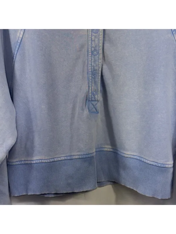 American Eagle Blue Henley Pullover Sweatshirt XS - Image 5