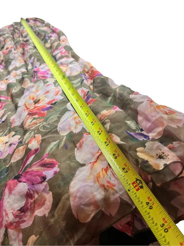 Bellambra Made in Italy Silk Blend Sage Green Floral Halter Maxi Dress - Image 10