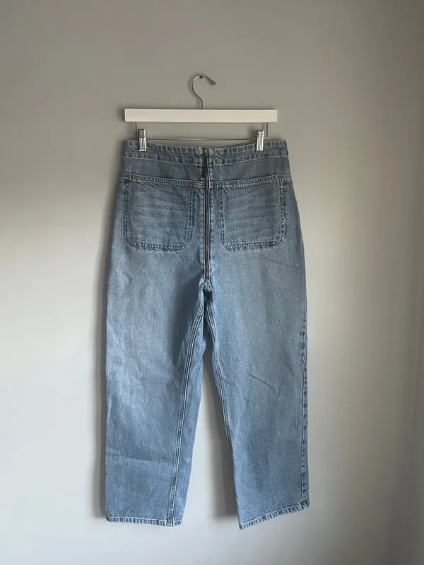 Rachel Comey Barrie Pants Jeans size 6 100% Cotton $498 Barrel Leg‎ Light Wash - Image 2