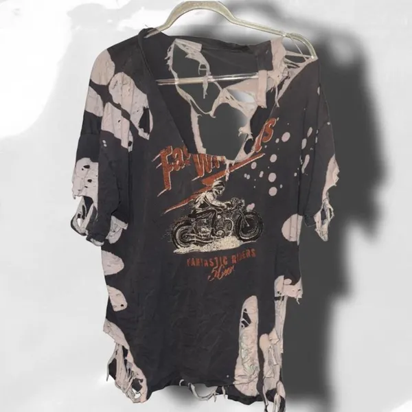 The Vintage Shop Vintage Tee Shirt 90s Distressed Grunge - Image 2