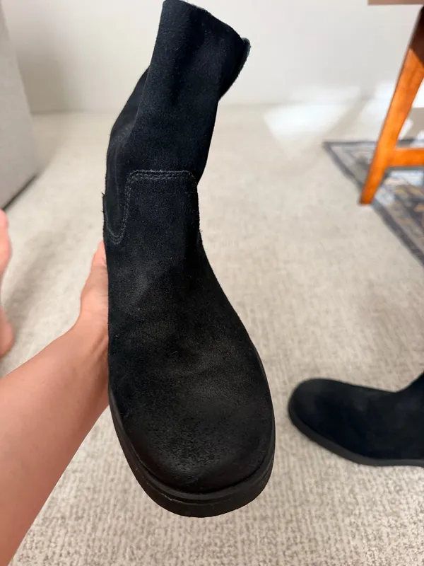 Ugg Josefene black oiled suede flat ankle combat Moto boots 8 - Image 17