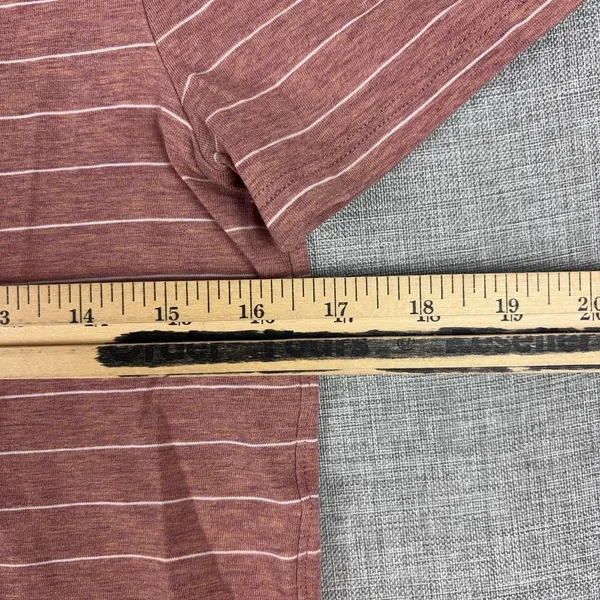 Lululemon Athletica T-Shirt Womens 2 Red Striped Crew Neck Short Sleeve Top - Image 6