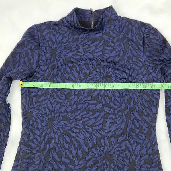 Anthropologie Hutch Michaela dress‎ long sleeve mock neck black navy blue M - Image 5