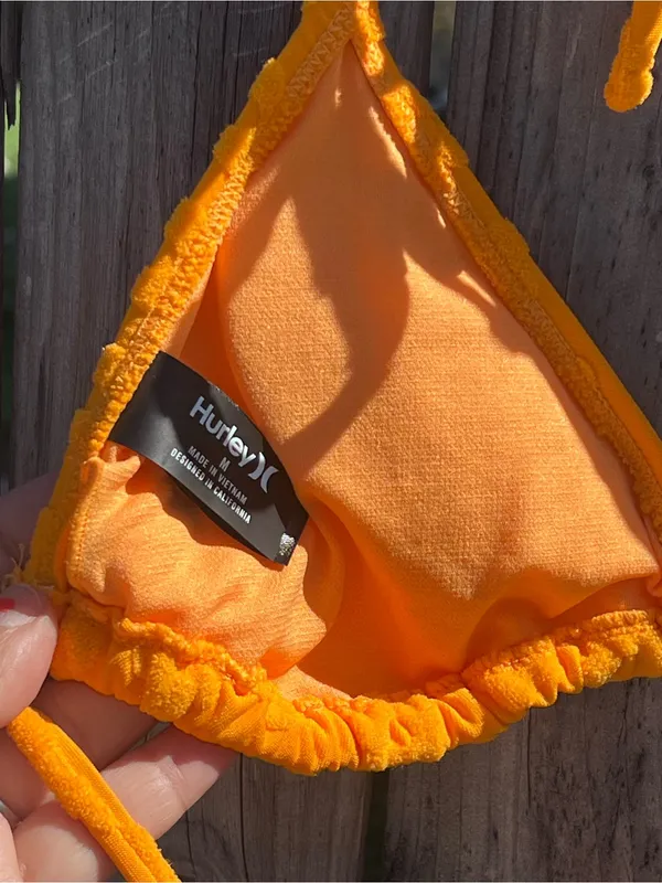 Hurley Marigold Textured Tie-Side Triangle Bikini - Image 13