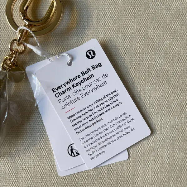 Lululemon Everywhere Belt Bag Charm Keychain - Beech White/Gold - Image 4