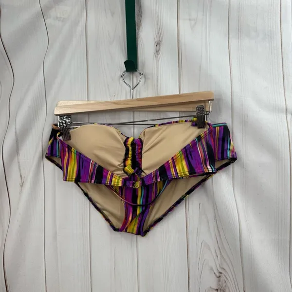 Express Women’s Large Purple Patterned Bikini Swim Beach Ocean Pool - Image 2