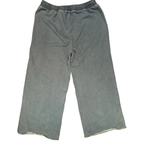 Aerie Womens Lounge Pants Blue Wide Leg Raw Hem‎ Casual Boho XL - Image 3