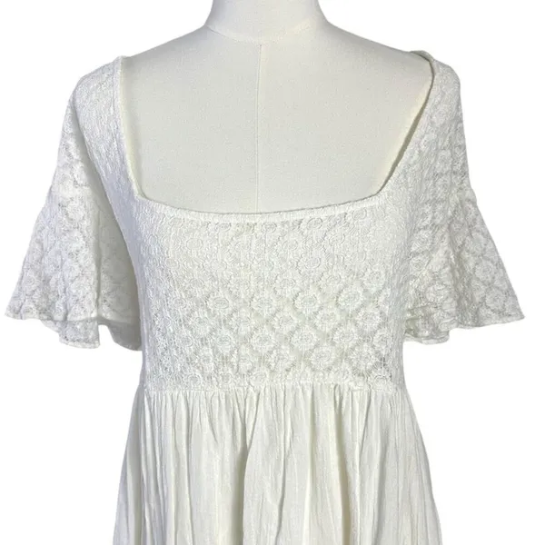 Free People Ethereal Bohemian Cottage Bring The Romance Maxi Dress White Small - Image 5