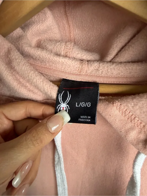 Spyder Women's Pink Graphic Logo Pullover Hoodie Size Large‎ - Image 3