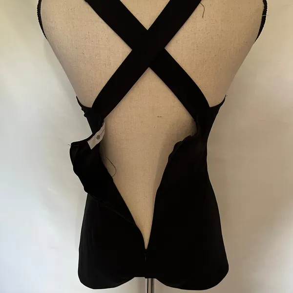 The Impeccable Pig Y2K Plunge Womens omper Sz S Strappy Resort Cross Back Club - Image 6