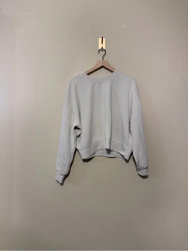 Lululemon Softstreme Perfectly Oversized Cropped Crew Bone Size 12 - Image 3