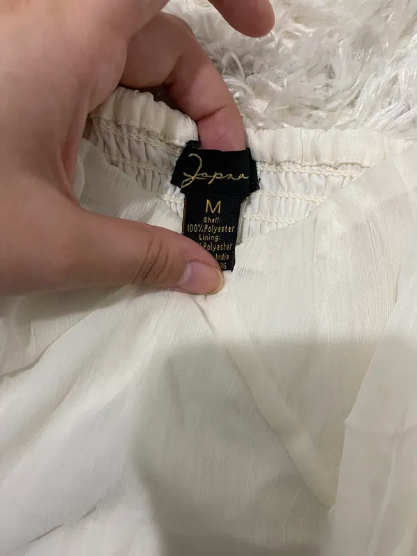 Cream Blouse Tan Size M - Image 2