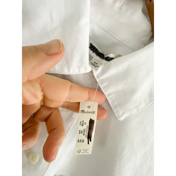 Madewell | NWT Oversized Button-Up Shirt White | Sz XS - Image 7
